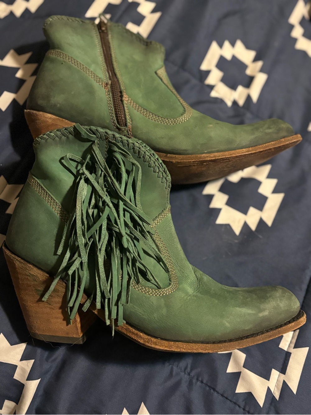 Fringe western booties